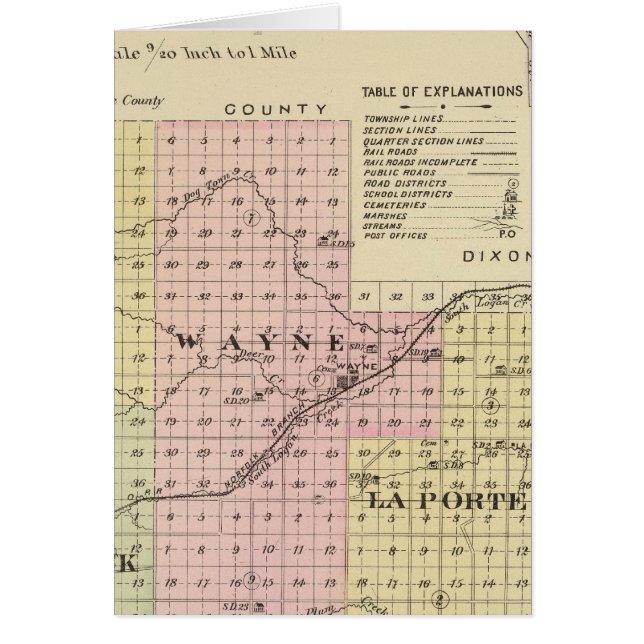 Wayne County, Nebraska Hälsningskort (Framsidan)