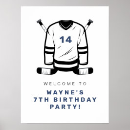 WAYNE Hockey Player Sport S Boy Birthday Välkommen Poster