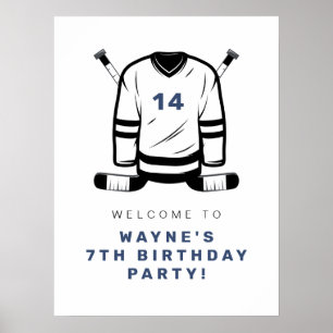 WAYNE Hockey Player Sport S Boy Birthday Välkommen Poster