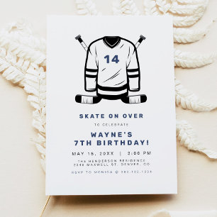 WAYNE Hockey Player Sport Theter Boy Birthday Inbjudningar