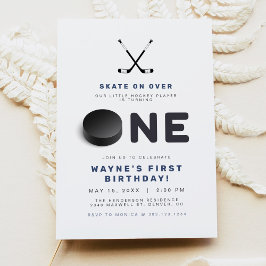 WAYNE Hockey Sport Théed Photo First Birthday Inbjudningar