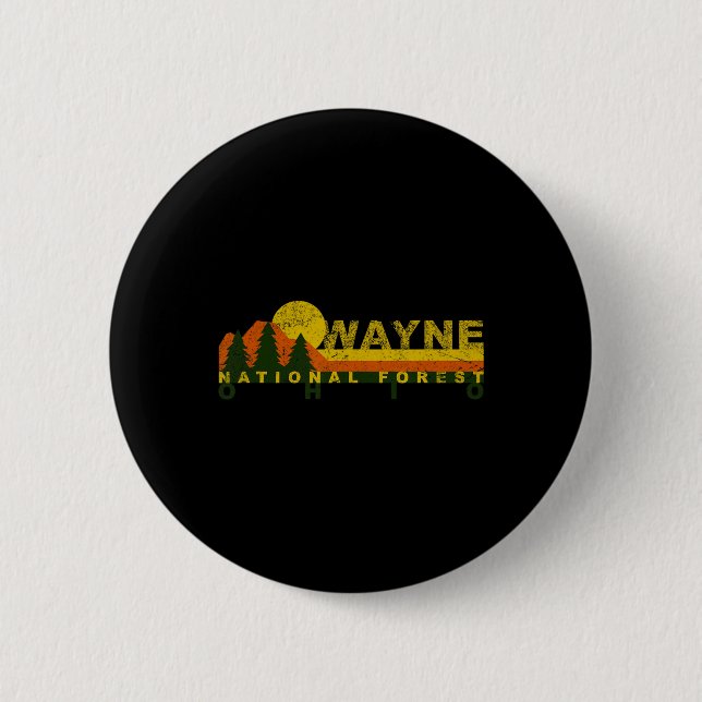 Wayne National Forest Vintage Retro  Knapp (Framsida)