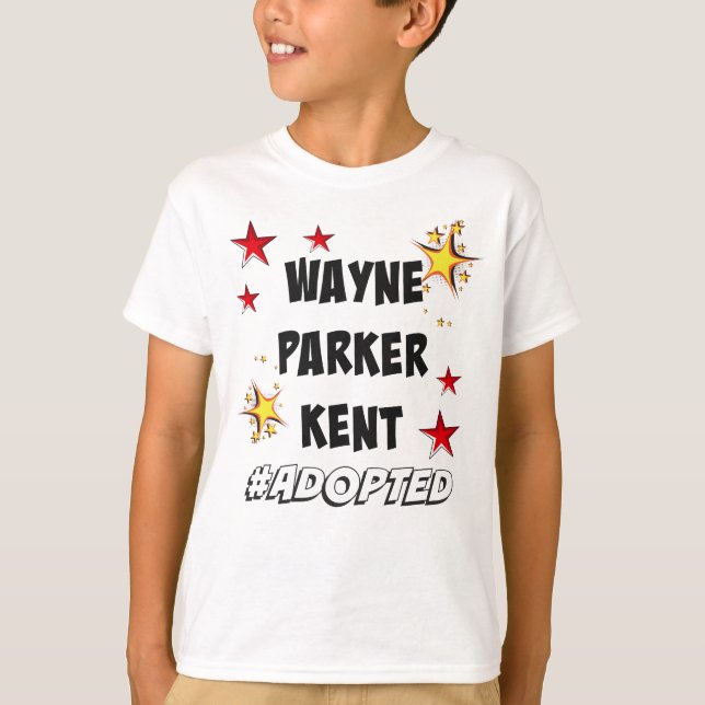 Wayne Parker, Kent #Adopted Superheroesadoption Tee Shirt (Framsida)