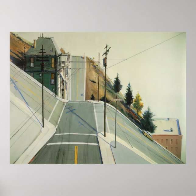 wayne thiebaud - 24th street korsningen 1977 poster (Framsidan)