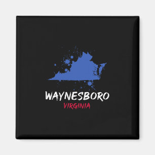 Waynesboro Virginia Va Målarfärg Fläck Semester So Magnet