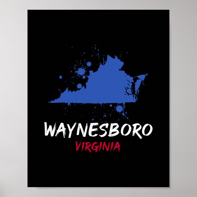 Waynesboro Virginia Va Målarfärg Fläck Semester So Poster (Framsidan)