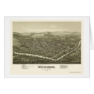 Waynesburg panorama- karta för PA - 1897 Hälsningskort