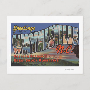 Waynesville, North Carolina - Large Brev Scene Vykort