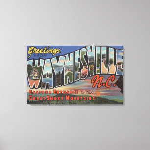 Waynesville North Carolina - stor brevplats Canvastryck