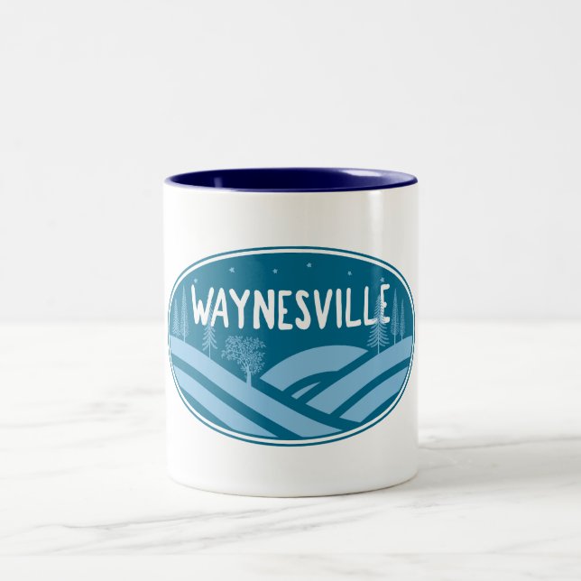 Waynesville North Carolina Utomhus Två-Tonad Mugg (Center)