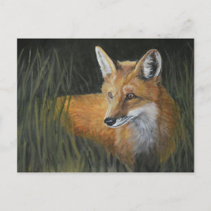 Wayward Red Fox Animal Art-vykort Vykort