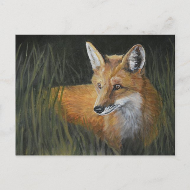 Wayward Red Fox Animal Art-vykort Vykort (Framsida)