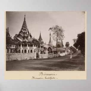 Wayzayanda kloster och pagodas på Moulmein Poster