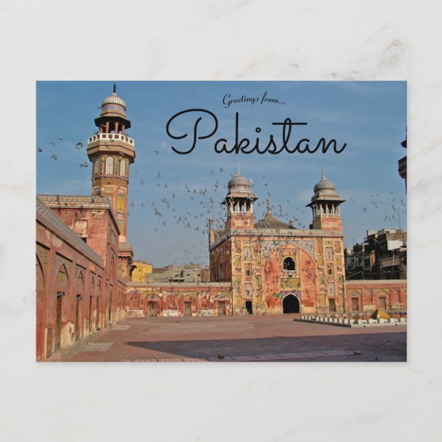 Wazir Khan Mosque Lahore Pakistan vykort (Framsida)