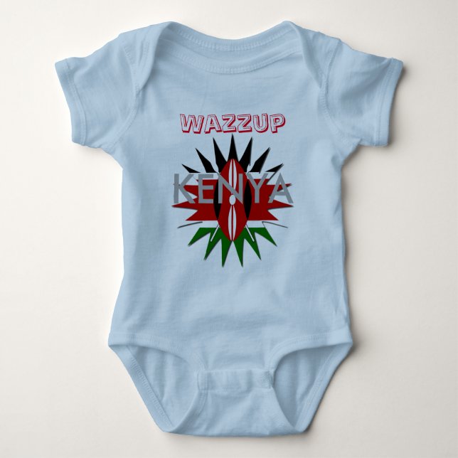 Wazzup Colorful Baby Kids Kenya Flagga Tee (Framsida)
