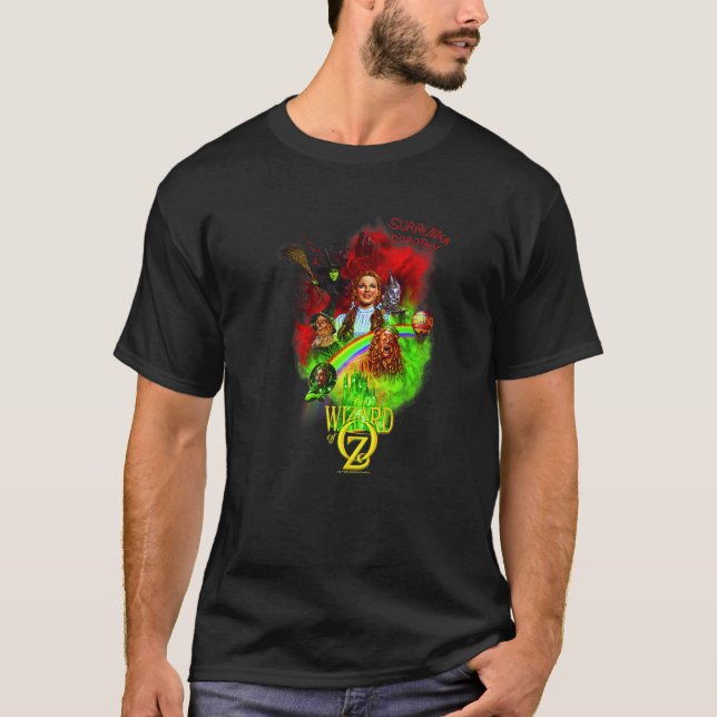 WB100 Trollkarlen Oz Ge upp Dorothy Regnbåge P T Shirt (Framsida)