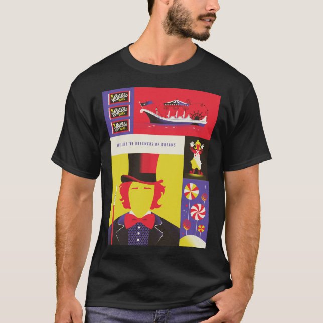 WB100 Willy Wonka och Chocolate Factory Outlin T Shirt (Framsida)