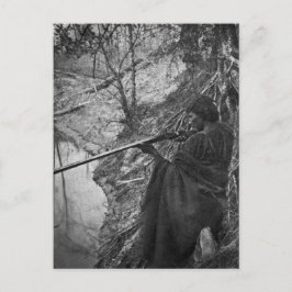 Wbollago Indian Chief Anka Hunting Grayscale Vykort