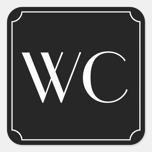 WC-bastrumstecken Fyrkantigt Klistermärke (Framsida)