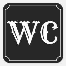 WC-bastrumstecken Fyrkantigt Klistermärke