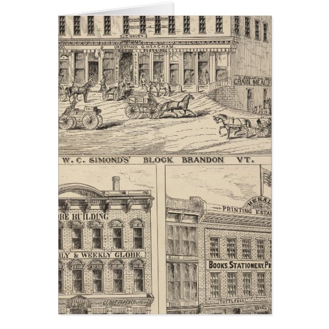 WC Simdons block i Brandon Hälsningskort (Framsidan)