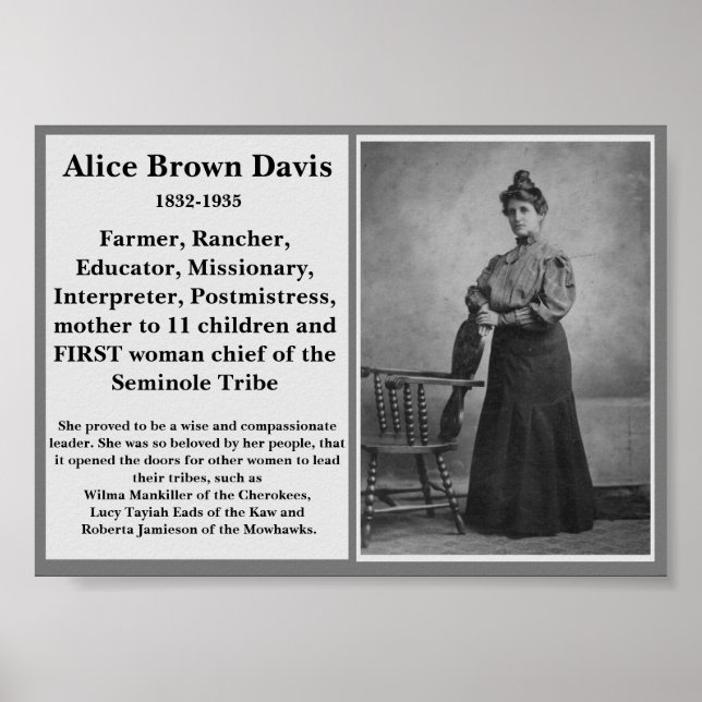 #WCW Alice Brown Davis Seminole Chief Native Am. Poster (Framsidan)