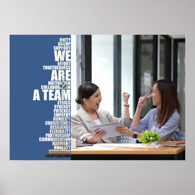 WE ARE A TEAM Inspirational Wall Art for Offices Poster (Framsidan)