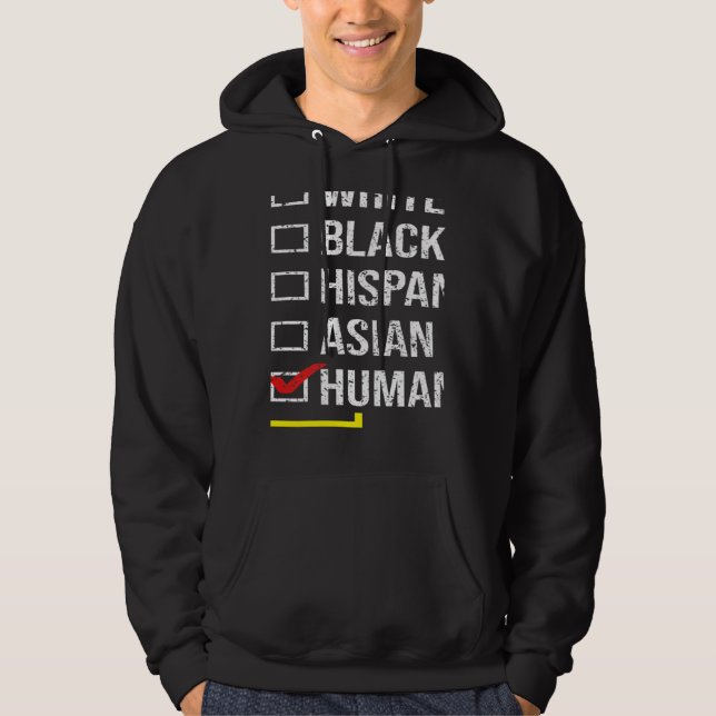 We Are All HUMAN Black History Month Black Pride D Hoodie (Framsida)