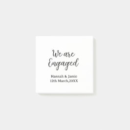 We are Engaged couple name date calligraphystylish Post-it Block