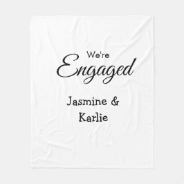 We are engaged couple name romantic stylish simple fleecefilt