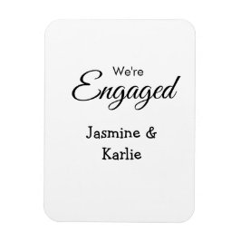 We are engaged couple name romantic stylish simple magnet