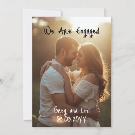 We Are Engaged Photo Announcement Card Inbjudningar
