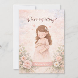 We Are Expecting a Baby Announcement Card Minimal  Inbjudningar