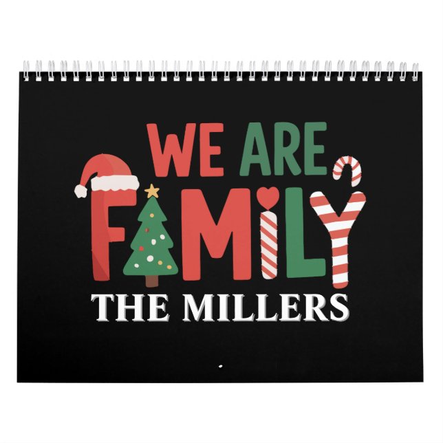 We Are Family Personalized Christmas Family Couple Kalender (Omslag)