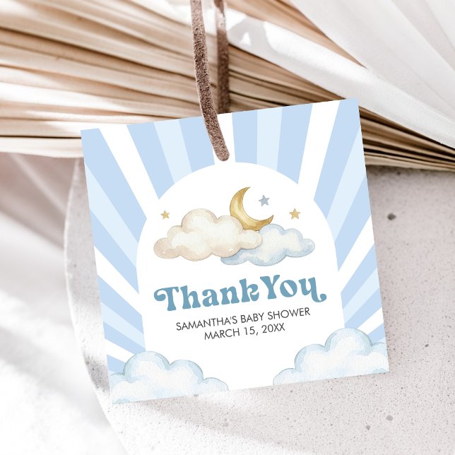 We are Over the Moon Baby Shower Gåvor Etiketter (Over the Moon Baby Shower Favor Tags)