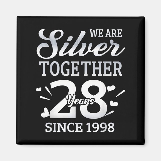 We Are Together 28 Years Couple Anniversary Since  Magnet (Framsidan)