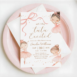 We Are Tutu Excited Ballerina Girl Baby Shower Inbjudningar