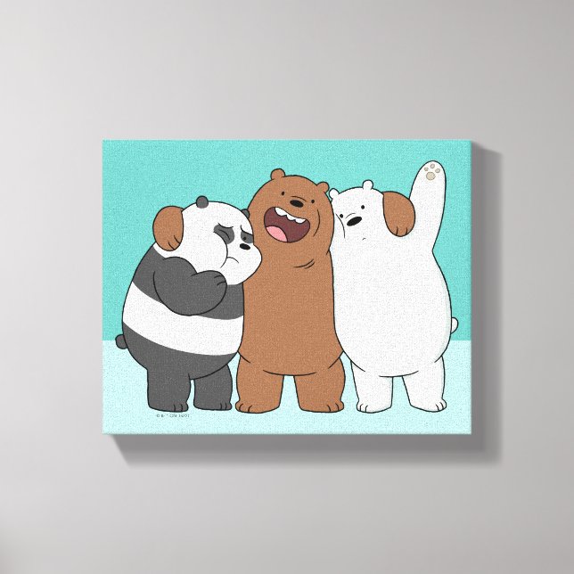 We Bare Bears Group Hug Canvastryck (Framsida)