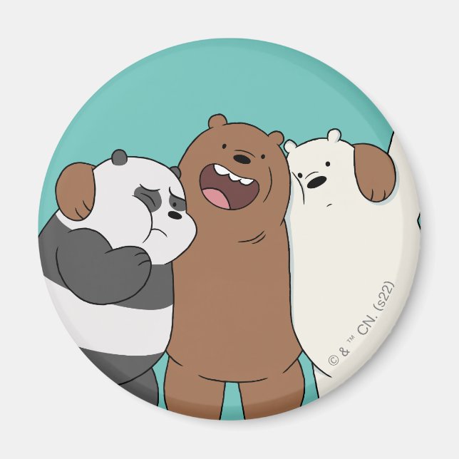 We Bare Bears Group Hug Magnet (Framsidan)