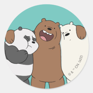 We Bare Bears Group Hug Runt Klistermärke