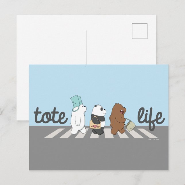 We Bare Bears - Tote Life! Vykort (Fram/baksida)