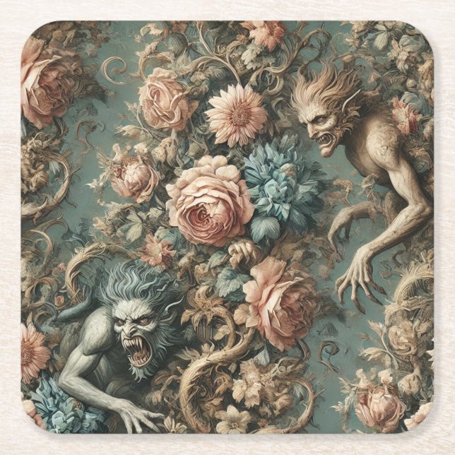 We Beast Tonight – Gothic Victorian Underlägg Papper Kvadrat (Framsidan)