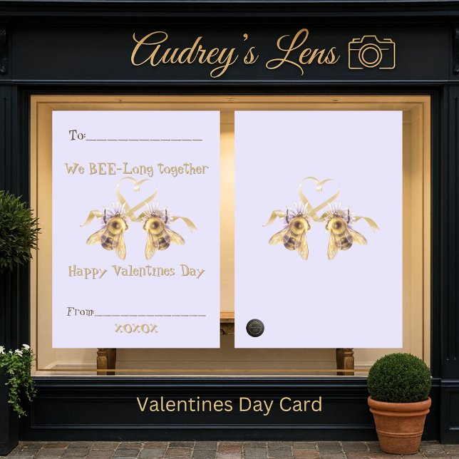 "We BEE long together" Classroom Valentine Card Anteckningskort (Skapare uppladdad)