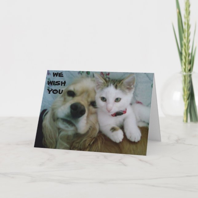 WE BOTH WISH "YOU" A VERY HAPPY "BIRTHDAY" KORT (Framsida)