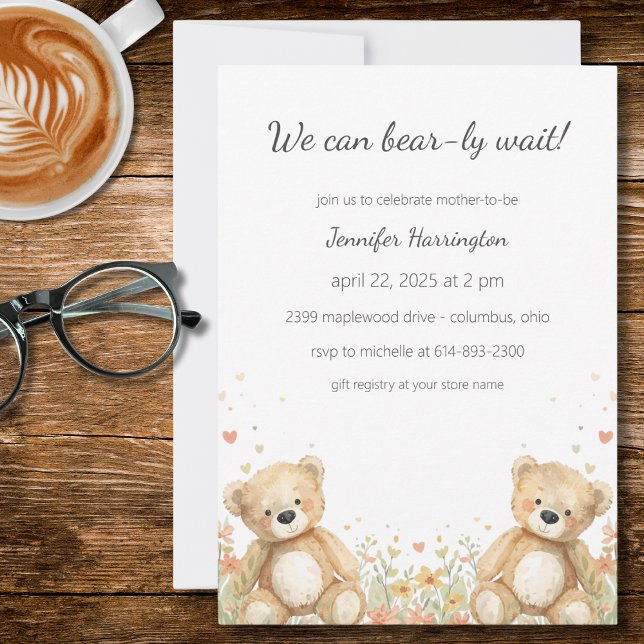 We Can Bear-ly Wait Baby Shower Invitation Inbjudningar (Skapare uppladdad)
