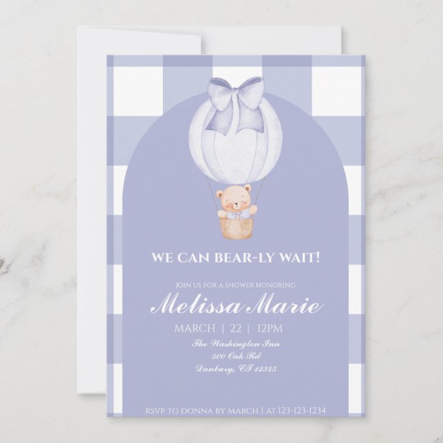 We Can Bear-ly Wait Baby Shower Invite Inbjudningar (Framsida)