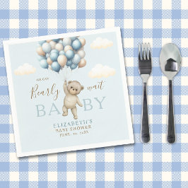 We Can Bearly Wait Baby, Cute Bear Baby Shower Pappersservett