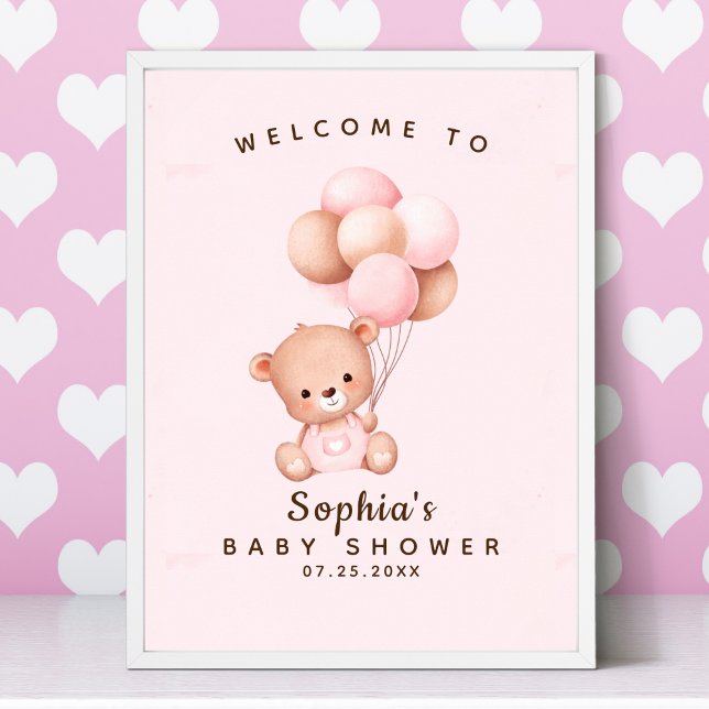 We can Bearly Wait, Baby Shower Girl Poster (Skapare uppladdad)