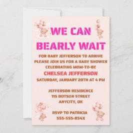 We Can Bearly Wait Baby Shower Inbjudningar