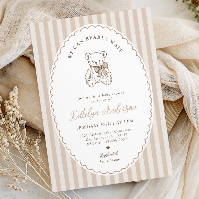 We Can Bearly Wait Baby Shower Invitation Inbjudningar (Skapare uppladdad)